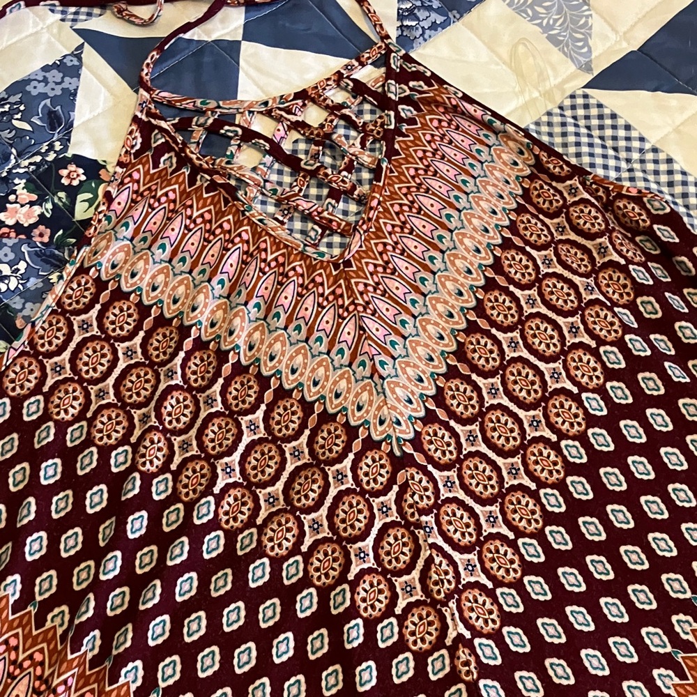 Maurices Multicolor Patterned Halter Top - Picture 1 of 6